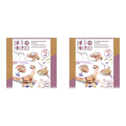 2PK Djeco Do It Yourself Miss Rosefinch Jewellery Kids DIY Creative Kit 6y+