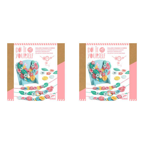 2PK Djeco Do It Yourself Flora Necklaces & Stand Kids DIY Creative Kit 7y+
