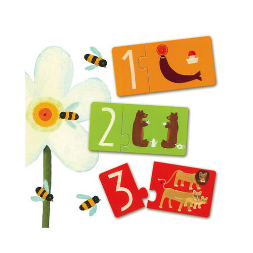 20pc Djeco Duo Numbers Jigsaw Puzzle Kids Game 2y+