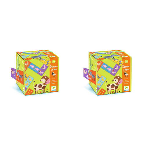 60pc Djeco Farm Domino Kids Educational Fun Play Game 3y+