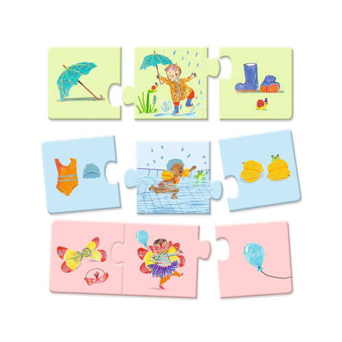 24pc Djeco My Daily Life Trio Puzzle Kids Educational Game 2y+