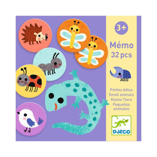 32pc Djeco Small Animals Memory Game Kids Educational Play 2y+