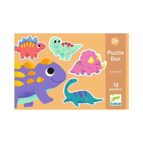 20pc Djeco Duo Dinosaur Jigsaw Puzzle Kids Educational Game 2y+