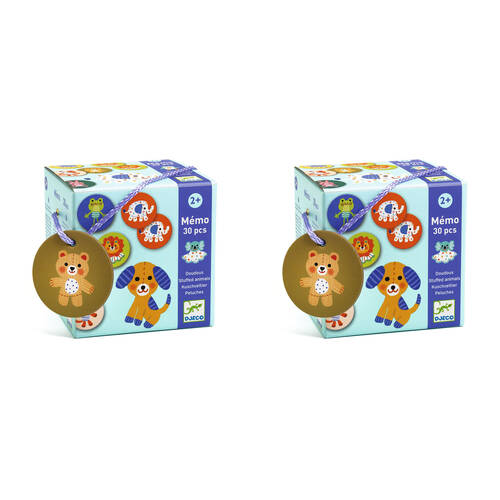 60pc Djeco Stuffed Animal Memory Game Kids Educational Play 2y+