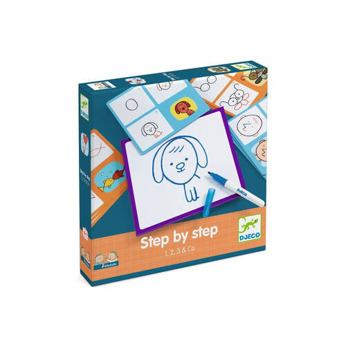 Djeco Step by Step Learn to Draw Basic w/ White Board 4y+