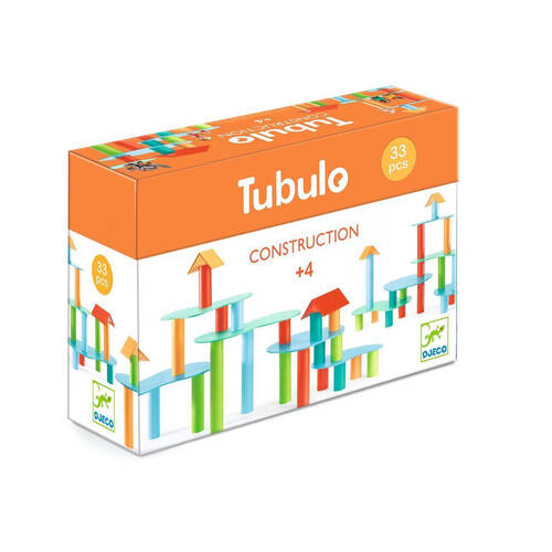 33pc Djeco Tubulo Construction Set Kids Stacking Toy 4y+