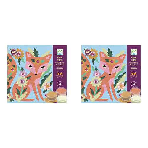 2PK Djeco Garden Lights Coloured Sand Kids Craft Kit 5y+