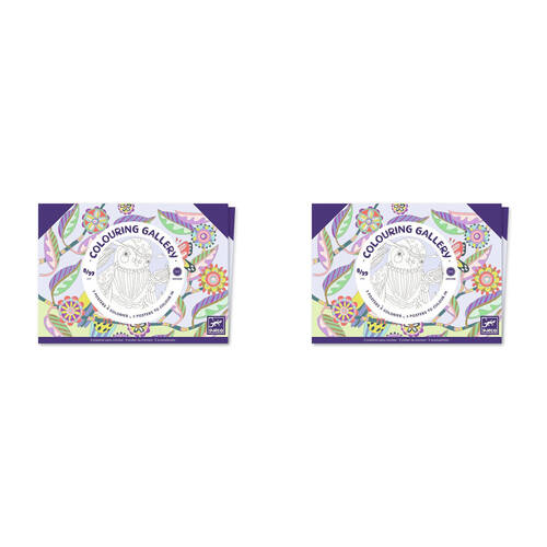 2PK Djeco Birds Colouring Gallery Kids Art Activity 8y+