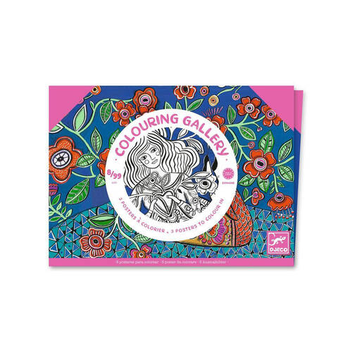 Djeco Blooms Colouring Gallery Kids Art Activity 8y+