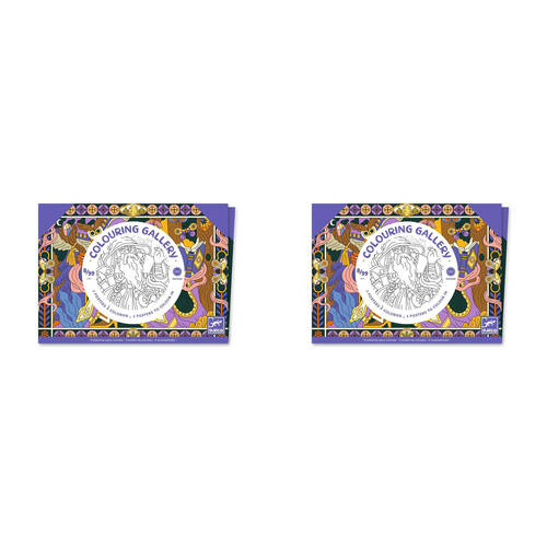 2PK Djeco Heroic Colouring Gallery Kids Art Activity 8y+