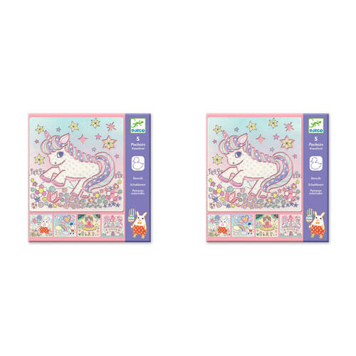 10pc Djeco Kawailand Stencil Sheets Kids Art Drawing Activity 4y+