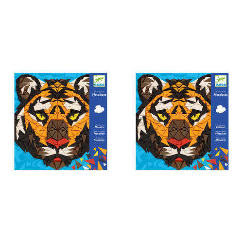2PK Djeco Khan Mosaic Art/Craft Kids Activity Creative Kit 8y+