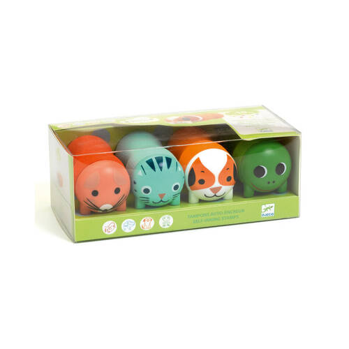 4pc Djeco Garden Animal Stamps 28mm For Littles Ones 18m+