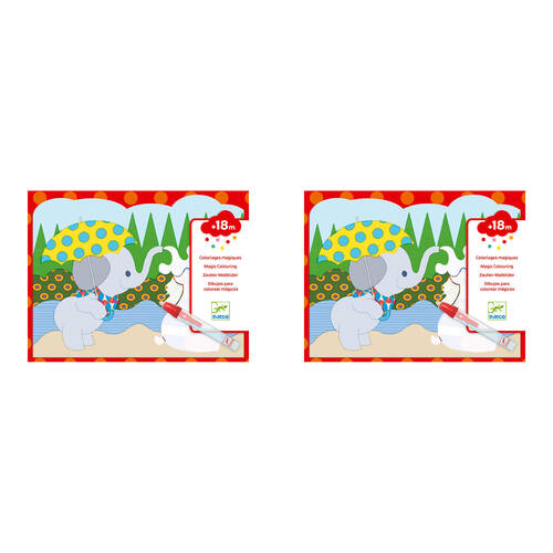 2PK Djeco Hidden Outside Water Colouring Kids Activity Set 18m+