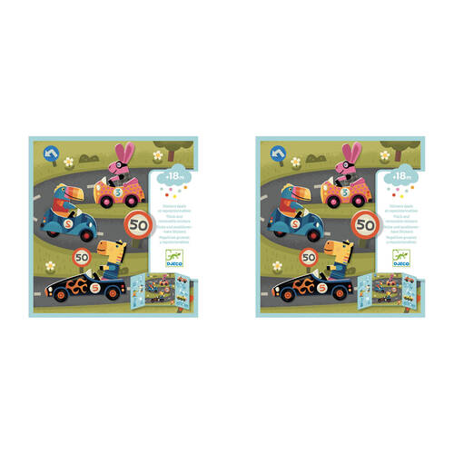 2PK Djeco Cars Stickers Set Kids/Children Activity Play 18m+