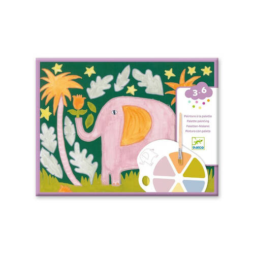 Djeco Wild Ones Animal Kids Activity Painting Set w/ 4 Palettes & Designs 3y+