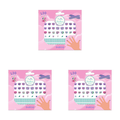 360pc Djeco Petit Flowers Nail Stickers Adhesive Manicure Art 4y+