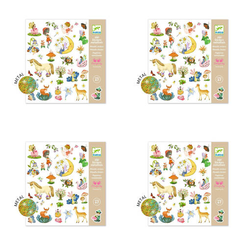 640pc Djeco Fantasy Metallic Stickers Stationery Decals Set Kids 4y+