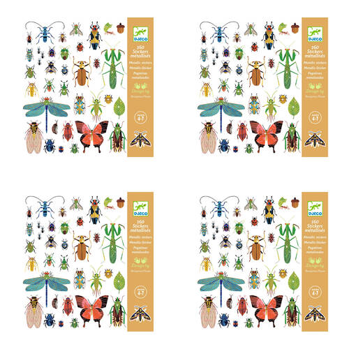 640pc Djeco Microcosms Metallic Stickers Stationery Decals Set Kids 4y+