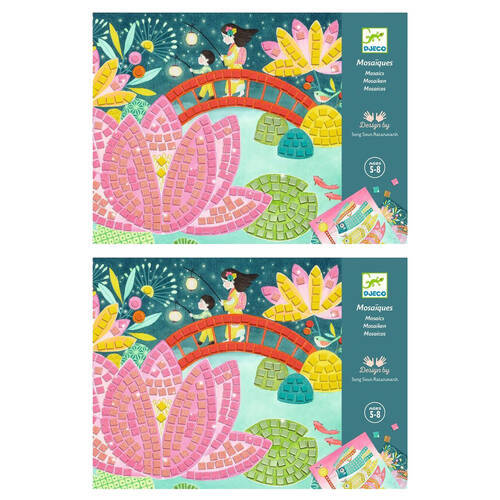 2PK Djeco Kyto Japan Adhesive Foam Mosaics Kids Activity Craft Kit 5y+/28x21cm