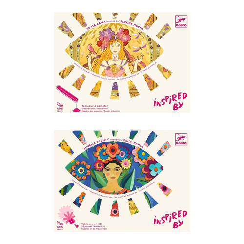 Djeco Inspired By Gustav Klimt & Frida Kahlo Oil Pastel/3D Pictures Art Set 7y+
