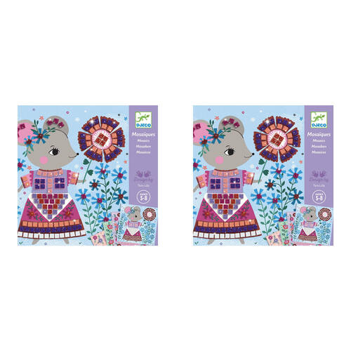 2PK Djeco Lovely Pets Mosaic Kids DIY Creative Craft Kit 5y+