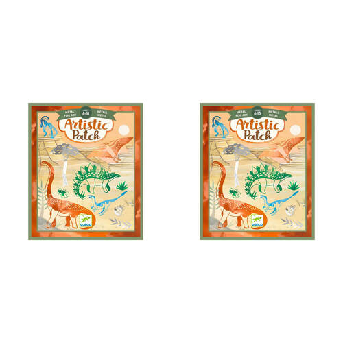 2PK Djeco Artistic Patch Metal Dinosaurs Kids Creative Craft Kit 6y+