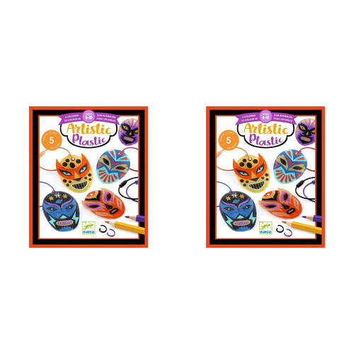 2PK Djeco Artistic Plastic Wrestlers Keychains Kids Craft Kit 6y+