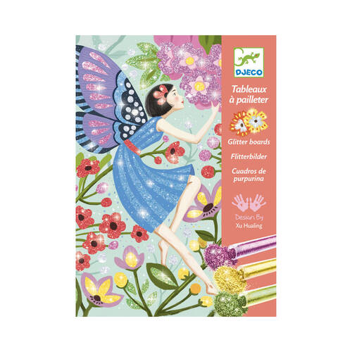 12pc Djeco The Gentle Life Of Fairies Glitter Boards DIY Art Kit Kids 7y+