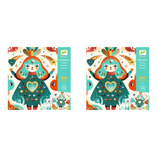 2PK Djeco Harmony Foil Pictures Kids Creative Art Kit 5y+