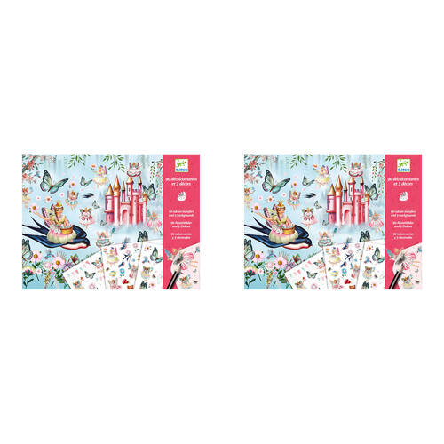 2PK Djeco In Fairyland Decals Kids Crafts/Art Kit Set 4y+