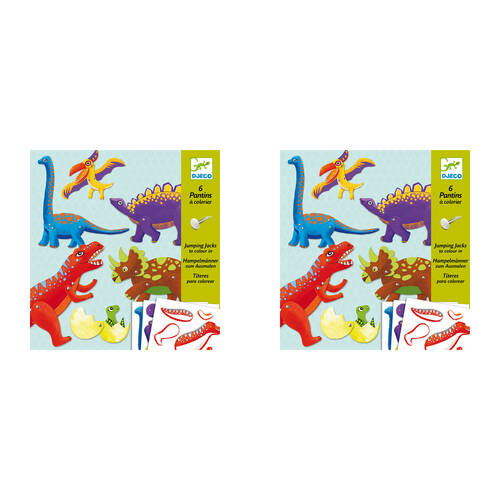 2PK Djeco Dinos Small Pop-Out Dinosaur Puppet Kids/Children 6y+