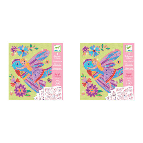 2PK Djeco Small Wings Colouring Kids Activity Cards 5y+