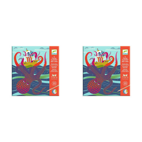 8pc Djeco Topsy-Turvy Scratch Cards w/ Stylus Activity Kit 5y+