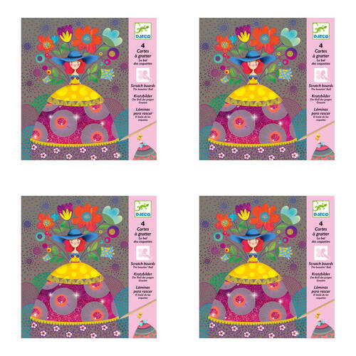 16pc Djeco The Beauties' Ball Scratch Cards w/ Stylus Activity Kit 6y+