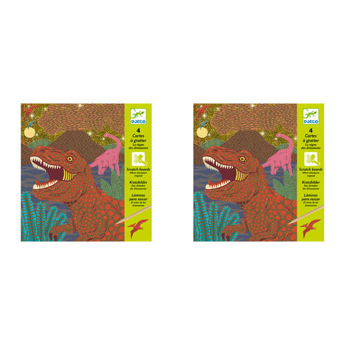 8pc Djeco When Dinosaurs Reigned Scratch Cards w/ Stylus Activity Kit 6y+