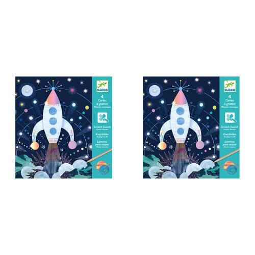 8pc Djeco Cosmic Mission Scratch Cards w/ Stylus Activity Kit 6y+