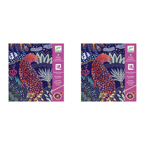 8pc Djeco Lush Nature Scratch Cards w/ Stylus Activity Kit 6y+