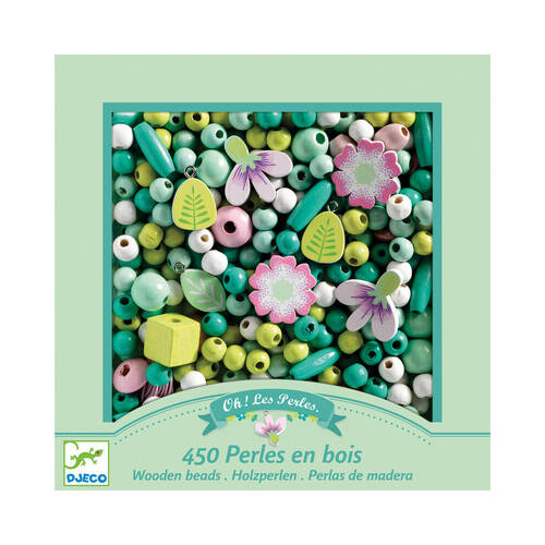 Djeco Leaves & Flowers Wooden Beads Kids/Children DIY Craft Kit 4y+