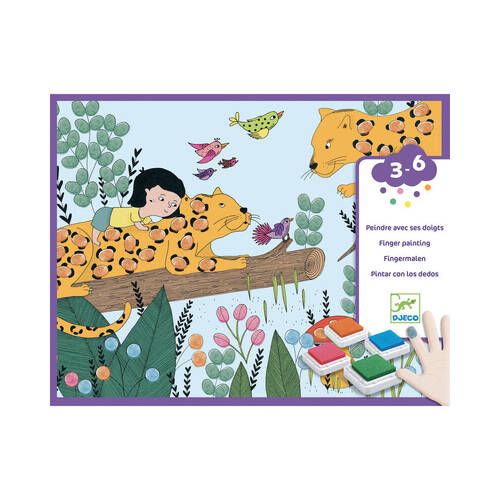 8pc Djeco Touch & Paint Finger Painting Activity Cards Set Kids 3y+