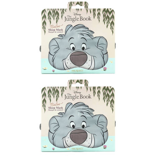 2PK Disney The Jungle Book Baloo Elasticated Bedtime Sleep Face Mask Grey