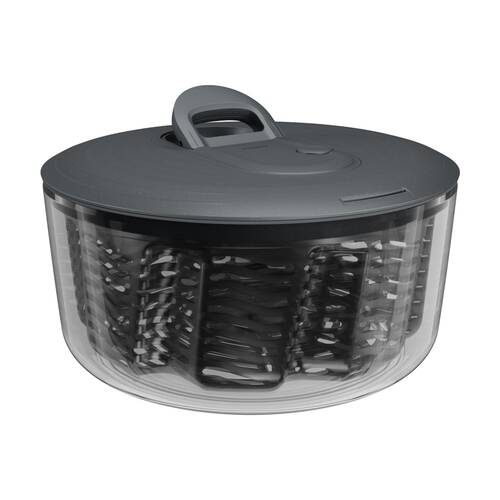 Zyliss Easy Spin Salad Spinner/Strainer Kitchen Gadget/Tool Large Dark Grey