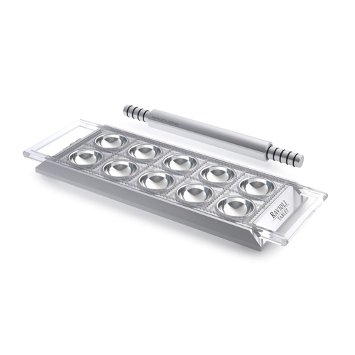 Marcato Aluminum Ravioli Tablet w/ Rolling Pin - Silver