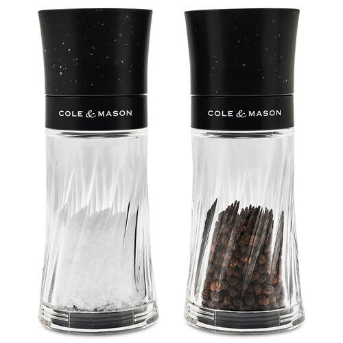 Cole & Mason Warwick Inverta Salt Pepper Mill Grinder Gift Set 15.9x17.7cm Black
