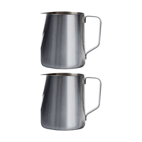 2PK Euroline Stainless Steel Milk Jug for Frothing Coffee Making Accessory 350ml