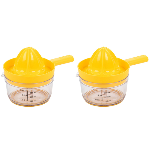 2x Progressive Countertop Twist & Juice 300ml Manual Juicer - Yellow
