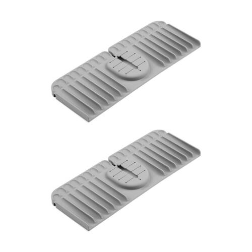 2PK Progressive Silicone Sink Mat w/Splash Guard Adjustable Fit Kitchen Accessory