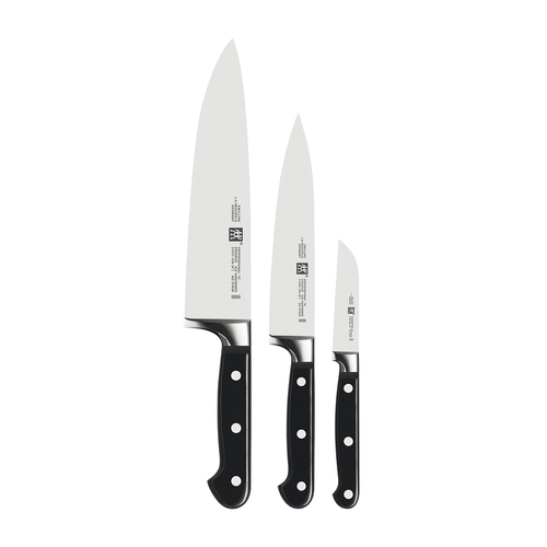3pc Zwilling Professional S Vegetable/Slicing/Chef's Knife Set - Black