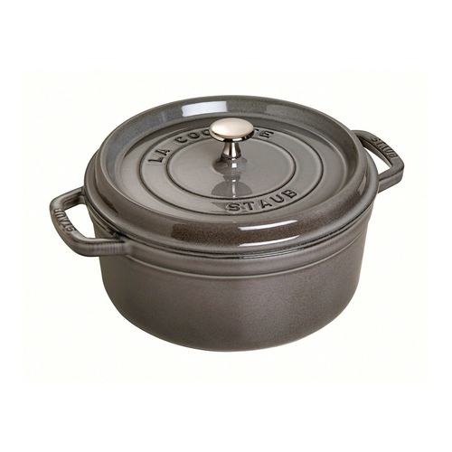 Staub 24cm/3.8L Cast Iron Round Cocotte Pot w/ Lid - Graphite
