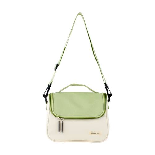 LocknLock Insulated Lunch Bag w/Adjustable Strap School/Work Green/Cream